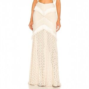 PatBo Samba Crochet Fringe Maxi Skirt